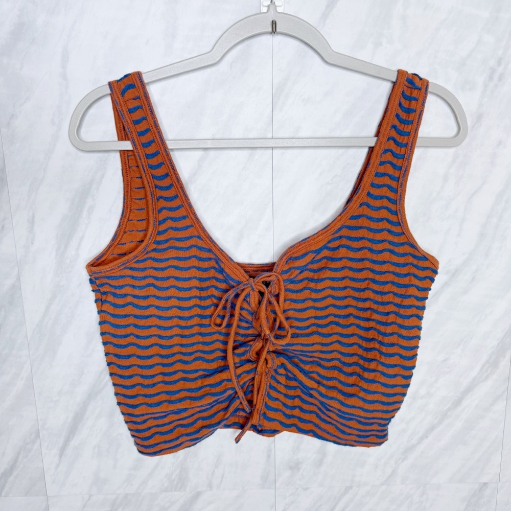 Striped Orange and Blue Women's Top